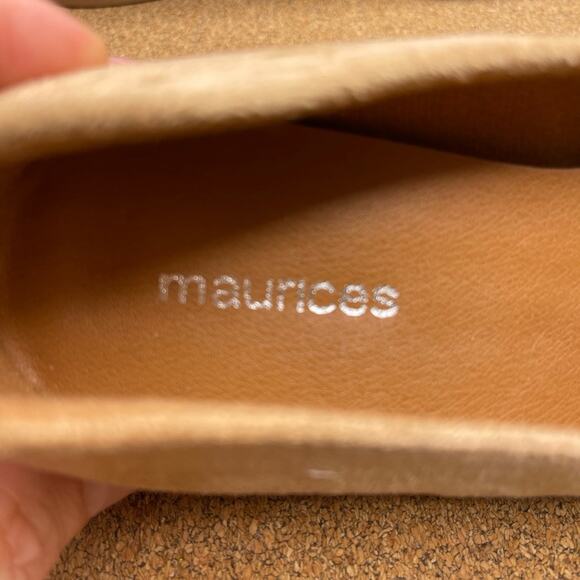 Maurices tan faux suede preppy ruffle slip on flats 6 - Picture 8 of 10